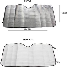 Ön Cam Güneşlik, Kumaş, 130X65 Cm, Vantuzlu, Katlanabilir, Iç Dış Kullanım Imkanı, Ekonomik Güneşlik