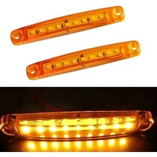 Astraled 10 Adet 9 Led'li Parmak LED Turuncu Kamyon Tır ve 12/24 Volt Araçlar Aksesuar Dorse & Etek Lambası