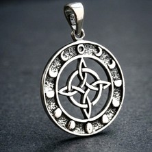 Ebrar Silver Gümüş Ay Pusulası Kolye Ucu 925 Ayar Gümüş Taşsız Unisex Ay Pusulası Kolye Ucu