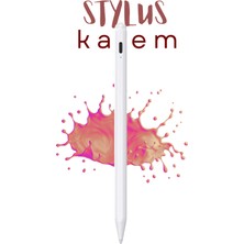 iPad 11.nesil ile Uyumlu Avuç Içi Reddetmeli Dokunmatik Fuchsia Özel Çizim ve Yazı Kalemi