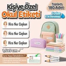 Obibaskı Kişiye Özel Okul Etiket Seti - 180 Adet - Kokusuz Ekolojik Mürekkep Pvc Etiket Sticker-Sevimli Kız