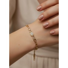 Zarene Silver Xupıng 14K Gold Baget Bileklik
