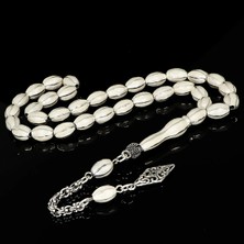 Mirari Jewelry Mine Işçilikli Gümüş Kaplama Arpa Kesim Tesbih