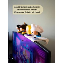 Aducat Studio Ayarlanabilir Monitör Üstü Raf | Webcam & Figür Organizer Standı