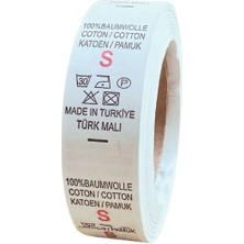 Örenler Plastik 2 cm Bez Beden Yıkama Yaka Etiketi (500'LÜ Rulo) S