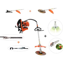 Mitsuyama Japon Sırt Tırpan  +  Çit Kesme  +  Dal Budama  +  Tırnaklı  -  Kancalı  Zeytin Silkeleme Aparatı Set 63CC 5,7 Hp