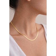 Owentis Çelik Gold Italyan Zincir Kolye (40+5cm) -Kararma