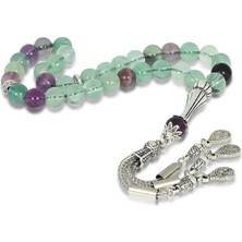 Mirari Jewelry Gümüş Kaplama Metal Püsküllü Ceyt Taşlı Tesbih