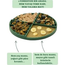 Köpek ve Kedi Için Yalama Matı- Yavaş Yeme, Gıda Sınıfı Silikon, Can Sıkıntısı Azaltıcı-Petek Desen (Orman Yeşili)