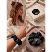 Asel Aksesuar Ipeksi Saten Dokulu Düz Renk Kumaş Scrunchie Lastik Toka Farklı Renk Seçenekli