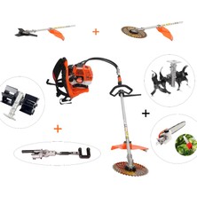 Mitsuyama Japon Sırt Tırpan  + Çift Toprak Çapalama + Dal Budama  + Kancalı  Zeytin Silkeleme Aparatı Set 63CC 5,7 Hp