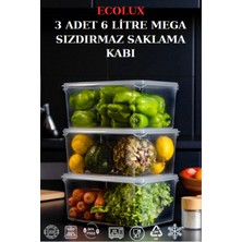 Empressco Ecolux 3 Adet Mega Vakumlu Sızdırmaz Sebzelik Saklama Kabı Seti 6 Litre - Şeffaf - Buzdolabı Düzenleyici - Fiyatı, Yorumları