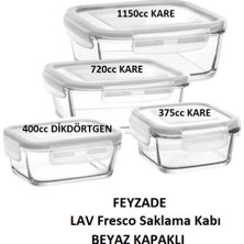 Empressco Lav Fresco Kilitli Cam Saklama Kabı Seti Beyaz Kapak 4 Adet (1150CC-720CC-400CC-375CC) - Fiyatı, Yorumları