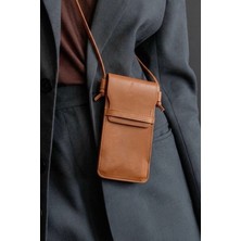 Ren Eyewear Kahverengi Gözlük Kılıfı Askılı Çok Amaçlı Mini Çapraz Çanta, Kart Bölmeli