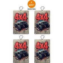 4'lü Set 4x4 Offroad Cip Tasarımlı Dekoratif Askılı Oto Kokusu ve Araç Kokusu