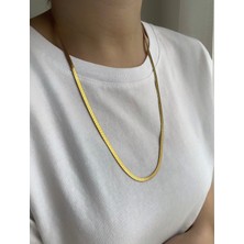 Owentis Çelik Gold Italyan Zincir 60+5 cm -Kararma Yapmaz-