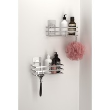 Empressco Teknotel Yapışkanlı Kancalı Banyo Düzenleyici Şampuanlık Sabunluk 2 Adet Banyo Rafı Silver ST281H - Fiyatı, Yorumları