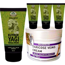 Ekobox Ibn-I Sina Kuyruk Yağı Dindirici Krem Kas Sırt Bel El Ayak Kullanım 50 ml + 1 Adet Varıcose Veins Cream West Mont Varıslere Krem