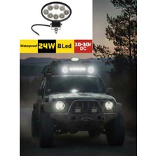 Astraled Off Road Çalışma Lamba 10-30V 8 LED 24W Oval Siyah Tır Kamyon Iş Makinesi Aydınlatma