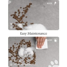 Evcil Hayvan Besleme Matı, Premium Emici Köpek Matı, Pati Desenli ve Su Geçirmez, Kolay Temizlenebilir, Yemek ve Su Kapları Için Pratik Çözüm, Gri Renk Seçeneği
