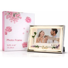 Sanal Bayim Dekoratif Çiçekli Işıklı  Fotoğraf Çerçevesi 15X20