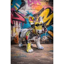 Pop Art & Graffiti Desenli Fransız Bulldog Biblo – Renkli Modern Dekoratif Ev Aksesuarı