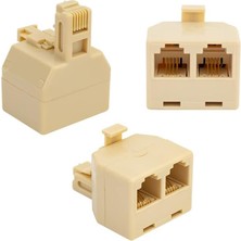 L1373 Telefon Ara Bağlantı Buatı 1 Erkek/2 Dişi Özellikleri 4 Telli RJ-11T Adaptör, Paralel Kablolama Telefon Bağlantılarınızı Ek Yapmadan Ara Aparatla 2 Sokete Dönüştürün.