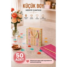 DAKS 50 Adet (15.4 x 18.4 x 7.6 Cm) - Pastel Parti Temalı Desenli Küçük Boy Karton Hediye Çantası