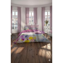 Özdilek 3d Dijital Baskılı Art Nevresim Takımı Pembe Clementine