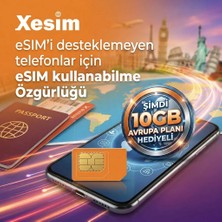 Xesim Esim I Desteklemeyen Telefonlar Için Esim Kullanabilme Özgürlüğü (10GB Avrupa Planı Hediyeli).