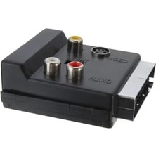Monte Lua Ayarlanabilir Av Adaptörü (, 3 x Cinch Soketi, S-Video Soketi) Siyah Renk, Scart To Rca Tos Av Skart Çevirici Dönüştürücü S-Video Adaptör