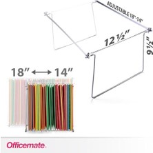 Askılı Dosya Çerçevesi, Mektup Boyutu, Ayarlanabilir 30,5 cm Ila 45,5 Cm, 2 Adet (1'li Paket) Gümüş