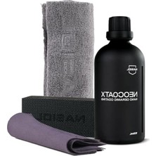Nasiol Neocoatx Nano Seramik Kaplama ve Mikrofiber Bez, Uygulama Takozu, Süet Bez Seti