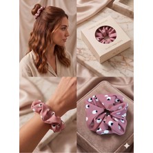 Asel Aksesuar Ipeksi Dokulu Puantiye Desenli Kumaş Scrunchie Lastik Toka Farklı Renk Seçenekli