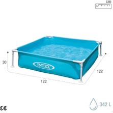 57173 Yüzme Havuzu Kare Mini Çerçeve Mavi 122 Cm, Su Sporları, Plaj Malzemesi, Şişme Ürün, Yüzme Aksesuarı, Kamp, Dalış, Güvenlik