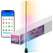 Wiz Gradient Zemin Lambası - Siyah 140 cm Rgbıc Aynı Anda Birden Fazla Renk Gösterir, Ince Tasarım, Wi-Fi ile Bağlanır, Ses/uygulama Kontrolü,, Alexa ve Homekit ile Çalışır