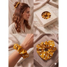 Asel Aksesuar Ipeksi Dokulu Puantiye Desenli Kumaş Scrunchie Lastik Toka Farklı Renk Seçenekli