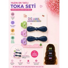 Asel Aksesuar 5'li Set Parlak Fiyonk Figürlü Çocuk Saç Tokası Seti - Klipsli ve Kıskaç Toka (Farklı Renk Seçenekli)