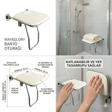 Katlanabilir Engelli Duş Oturağı - 304 Kalite Paslanmaz Çelik, Duvara Monte Yaşlı ve Bedensel Engelli Banyo Taburesi, Duş Oturak