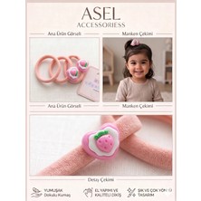 Asel Aksesuar 4'lü Set Sevimli Figürlü Yumuşak Kumaş Kız Çocuk Lastik Saç Tokası - 8 Farklı Seçenek
