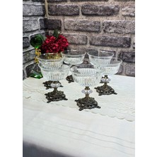 SEÇKİNEV Pretty 6 Parça 330CC Döküm Ayaklı Kase Takımı Magnolya&dondurma&çerez&salata Kasesi