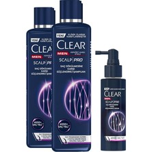 Clear Men Scalp Pro Saç Dökülmesine Karşı Güçlendirici Şampuan 300 ml X2 + Clear Scalp Men Pro Saç Dökülmesine Karşı Güçlendirici Serum 70 ml