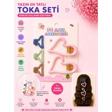 Asel Aksesuar 5'li Set Içi Boş Kalp Tasarımlı Çocuk Saç Tokası Seti - Klipsli ve Kıskaç Toka (Farklı Renk Seçenekli)