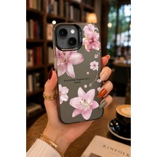 Powerfox Iphone 13/14 Uyumlu Çiçekler Tema Silikon Kenar Sert Arka Anti Düşme Telefon Kılıfı MK01A