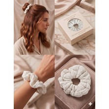 Asel Aksesuar Bürümcük Dokulu Kumaş Hacimli Scrunchie Lastik Toka Farklı Renk Seçenekli