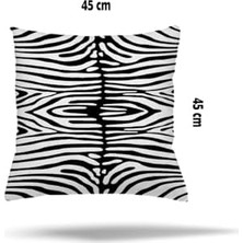 Pelangi Mermer Zebra Afrikalı Kadın Desen Gizli Fermuarlı Yastık Kılıfı Kırlent Kılıfı Koltuk Yastık Kılıfı, Siyah-Beyaz 45 x 45