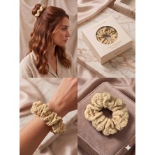 Asel Aksesuar Bürümcük Dokulu Kumaş Hacimli Scrunchie Lastik Toka Farklı Renk Seçenekli