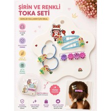 Asel Aksesuar 8'li Set Şirin ve Renkli Figürlü Çocuk Saç Tokası Seti - Lastik, Çıtçıt ve Kıskaç Toka