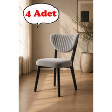 Teknor 4 Adet Elma Sandalye Modern Kadife Kapitone Sırtlı Mutfak Yemek Odası Balkon Kafe Sandalyesi 85 cm