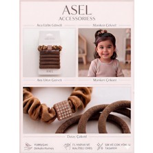 Asel Aksesuar 5'li Set Parlak Taş Detaylı Saten Scrunchie ve Yumuşak Kumaş Kadın Lastik Saç Tokası - 4 Farklı Seçenek